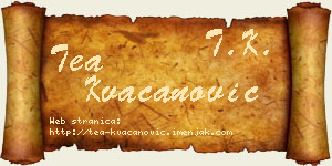 Tea Kvačanović vizit kartica